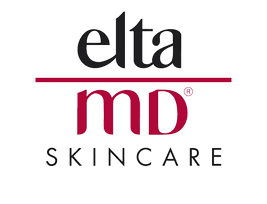 EltaMD Skincare logo in black and red on a white background