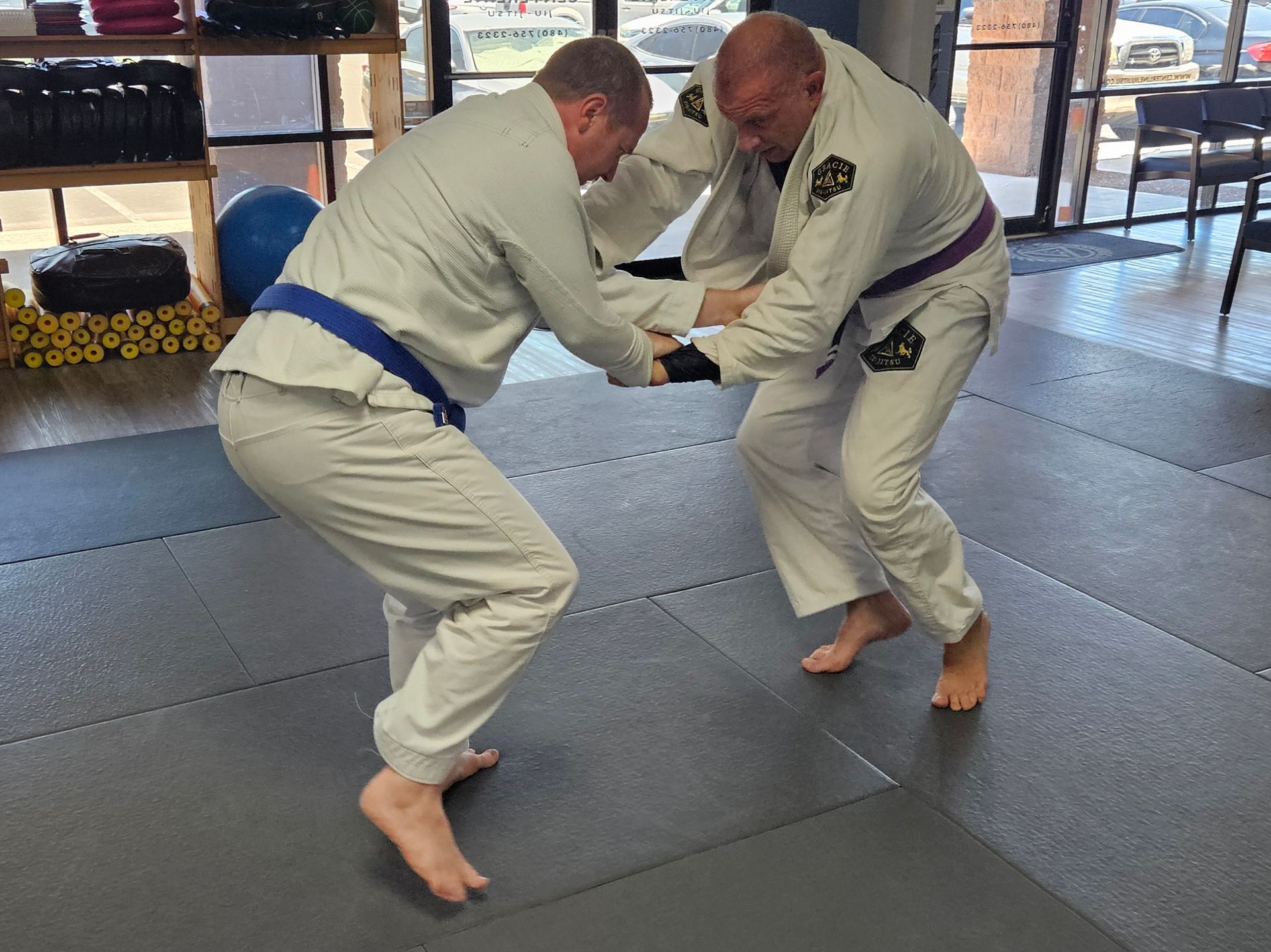 Students drilling Jiu-Jitsu technique at Centerline Jiu-Jitsu Chandler in Chandler, AZ.