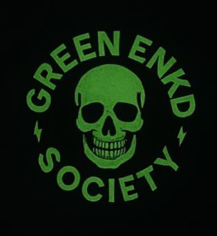 Green Enkd Society skeleton logo