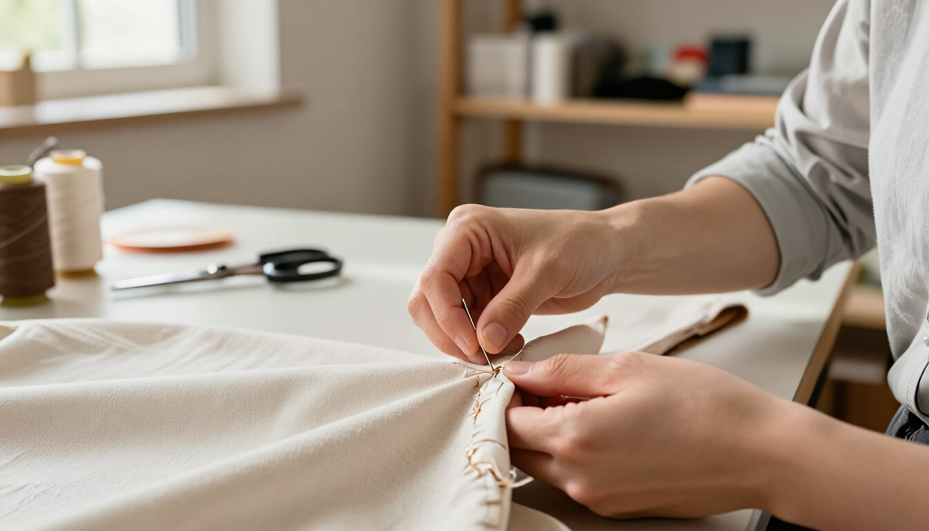 Arreglos de ropa en un taller de costura de Córdoba