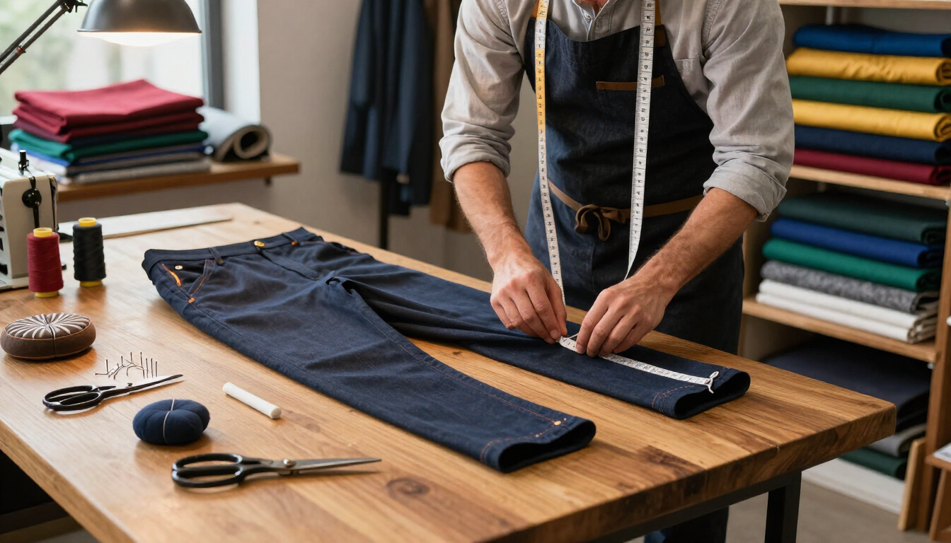 Arreglos de ropa en un taller de costura
