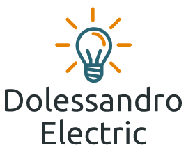 Dolessandro Electric logo with a light bulb icon and orange rays above the company name