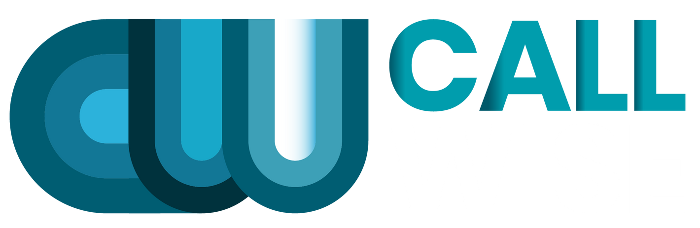 Een blauw-wit logo voor een bedrijf genaamd call