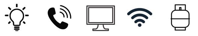 A set of icons including a light bulb a phone a monitor and a watch