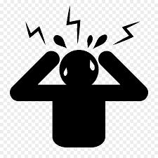 Person with hands on head, showing stress and lightning bolts above.