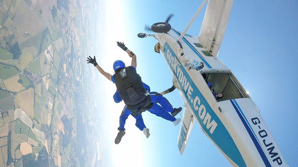 A brave skydive by someone raising money for the charity the Isle of Wight Donkey Sanctuary