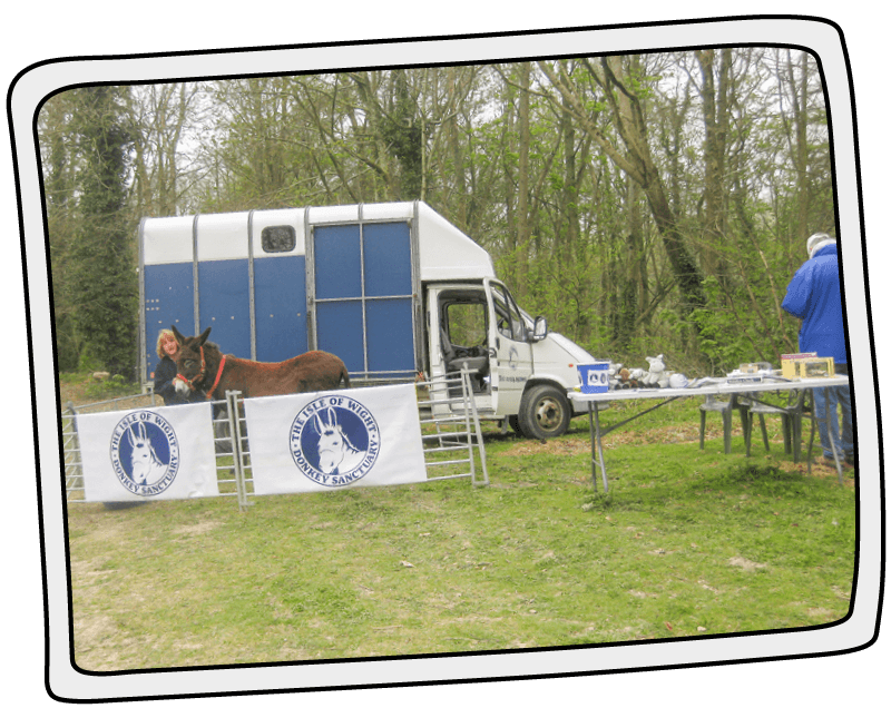 The Isle of Wight Donkey Sanctuary's first visit outside the Sanctuary in 2015 The Isle of Wight Donkey Sanctuary's first outreach visit in an old horsebox
