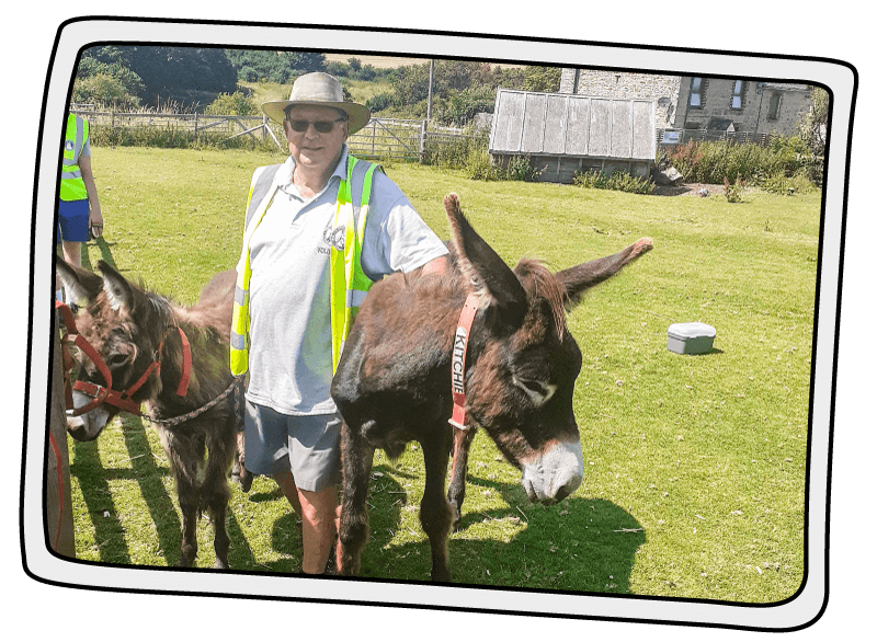 Mac was our first volunteer! Our first volunteer at the Isle of Wight Donkey Sanctuary