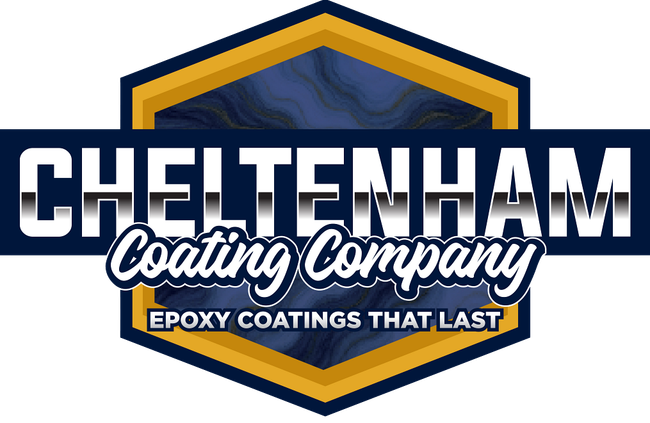 Logo for Cheltenham Coating Company featuring a dark blue hexagon with gold trim and the text 