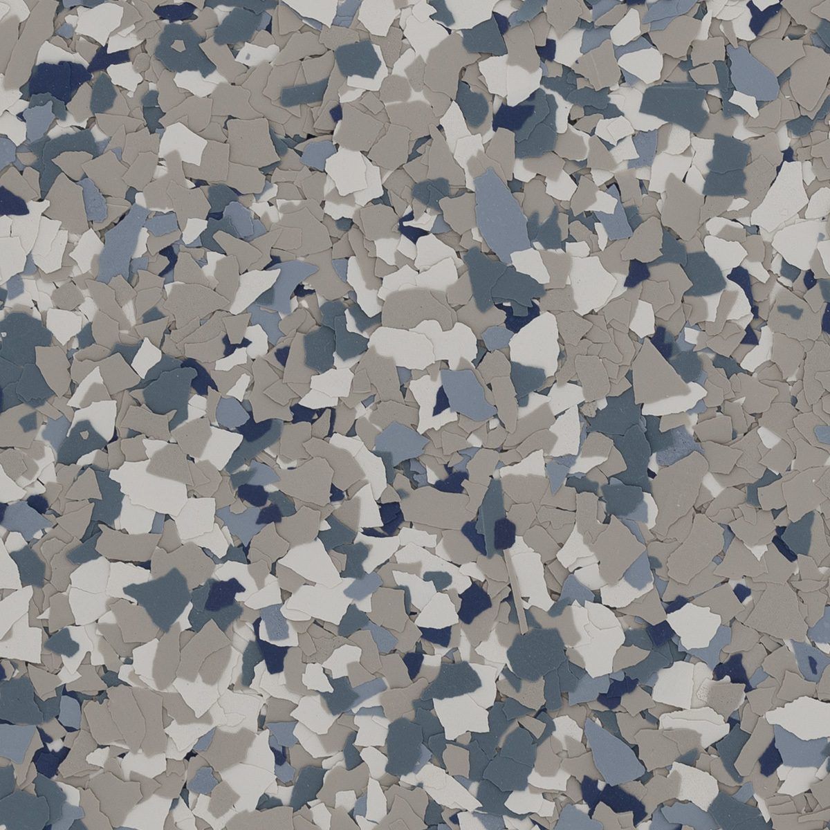 Abstract camouflage-like pattern in gray, blue, and beige speckles