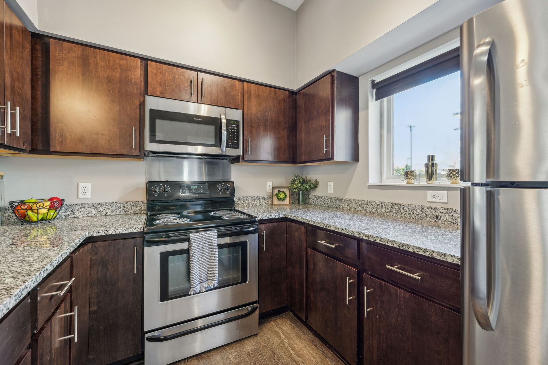 Kitchen of multistory townhomes in Minneapolis, MN