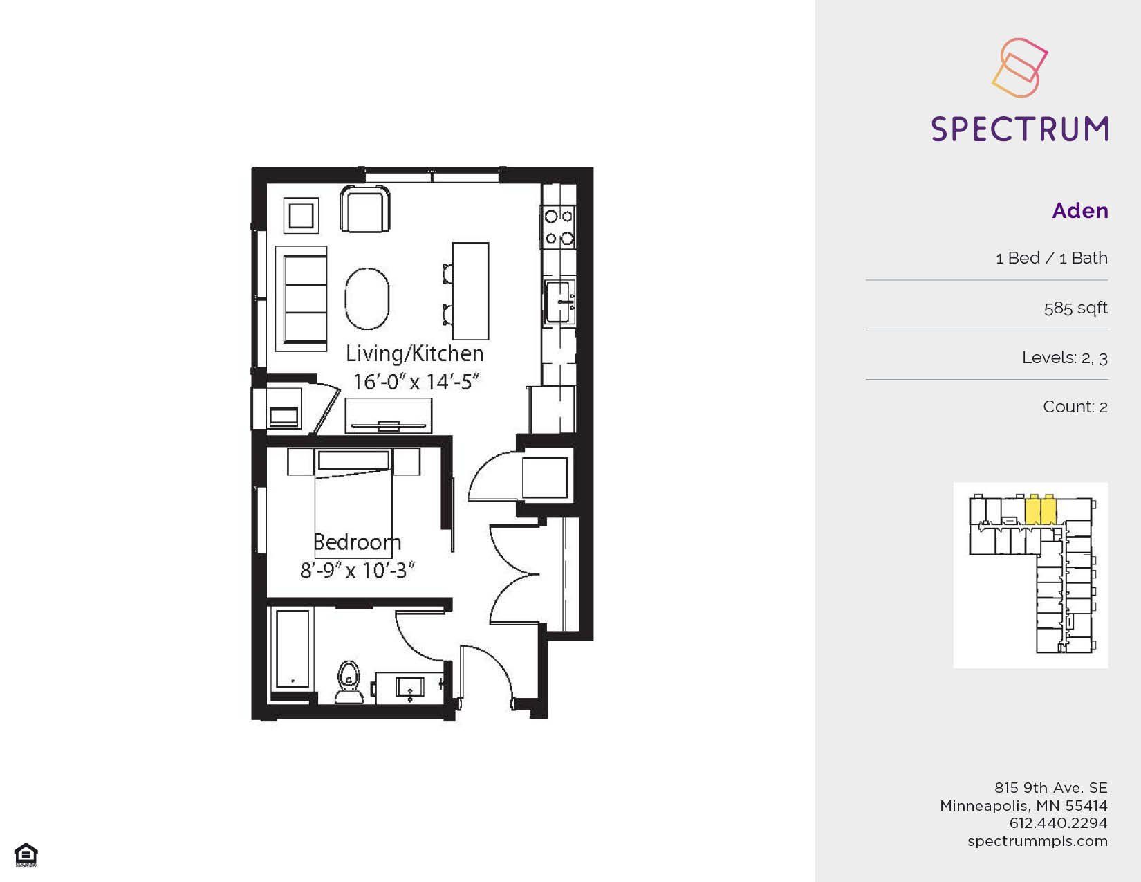 Floor plan for Spectrum Minneapolis