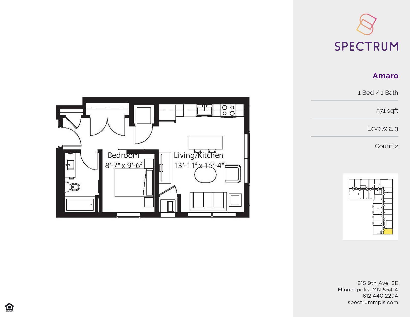Floor plan for Spectrum Minneapolis
