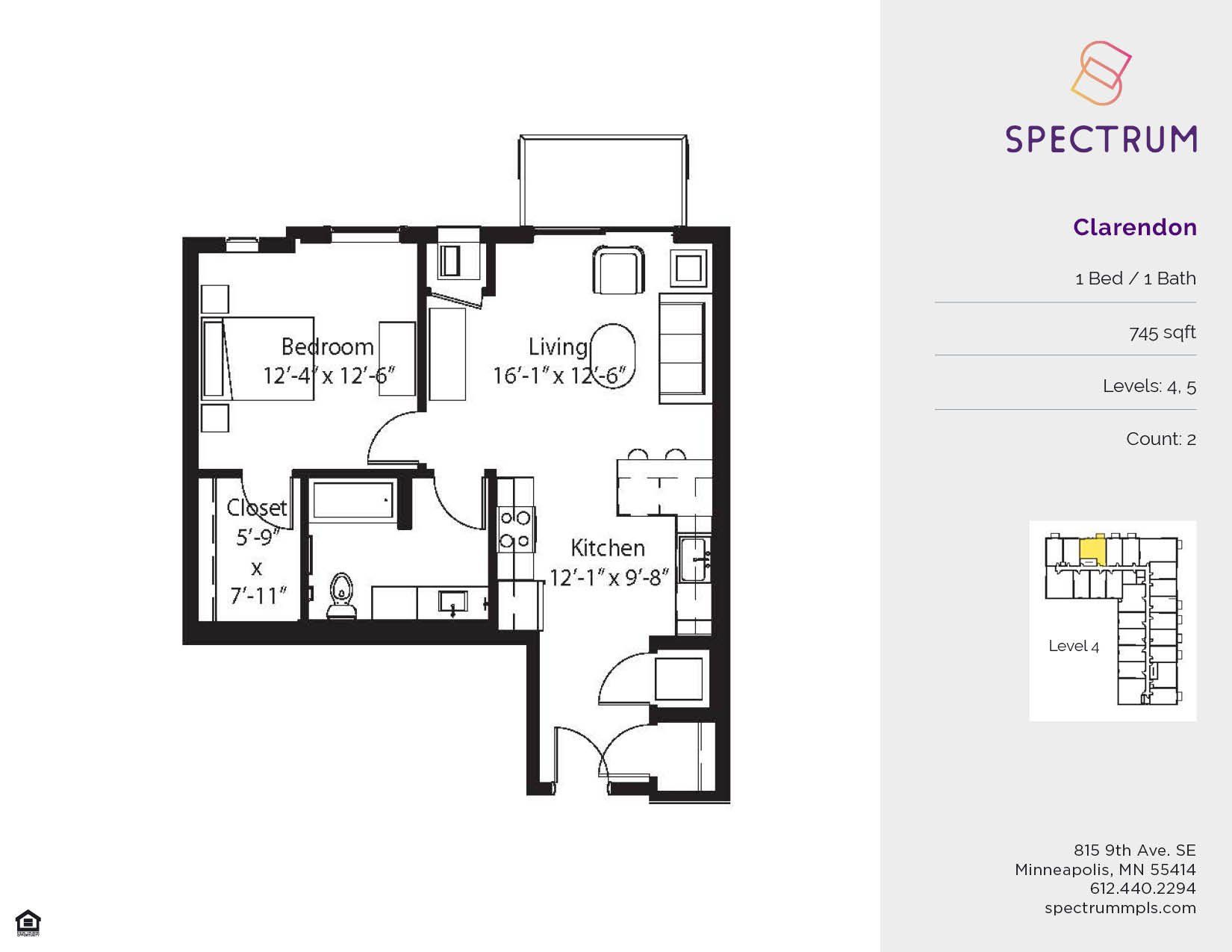 Floor plan for Spectrum Minneapolis