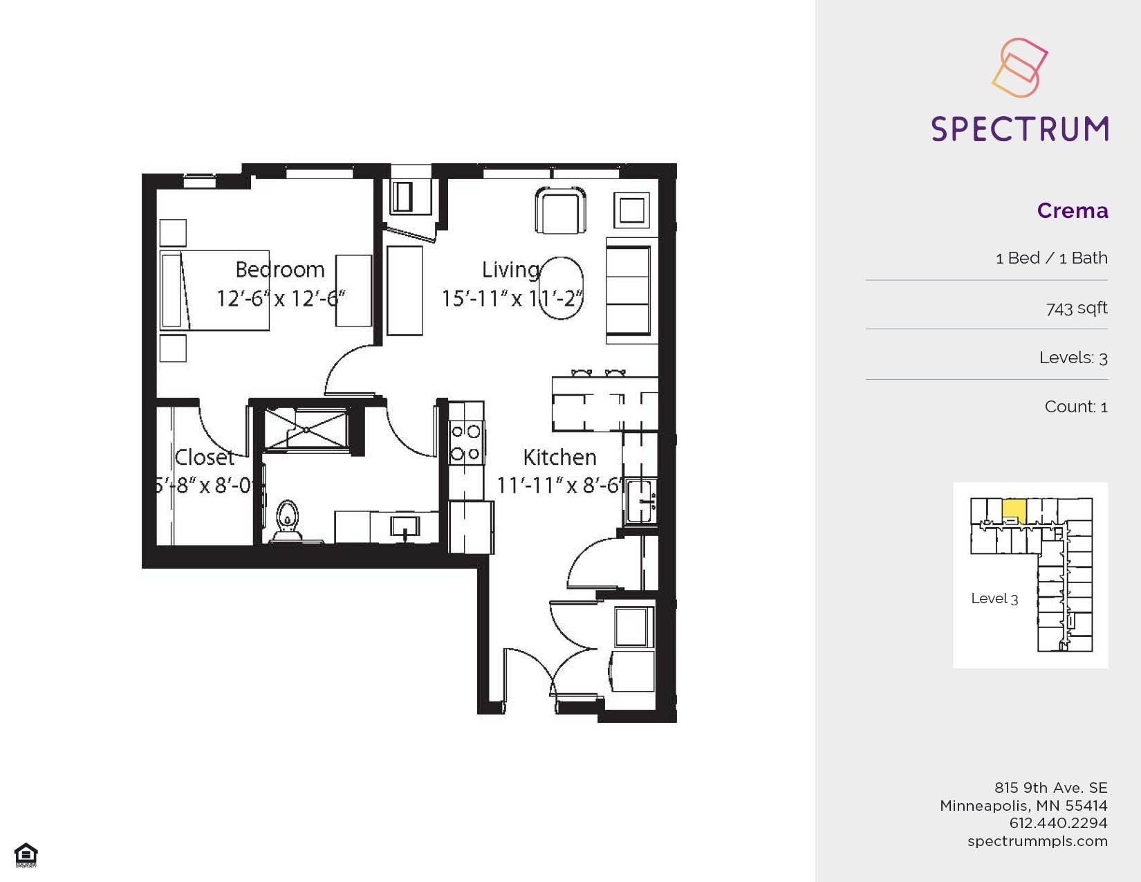 Floor plan for Spectrum Minneapolis