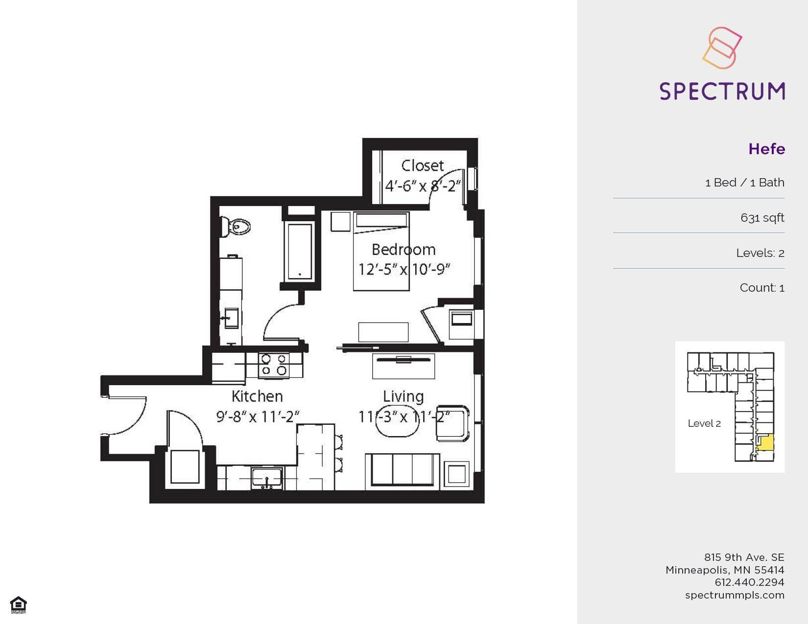 Floor plan for Spectrum Minneapolis