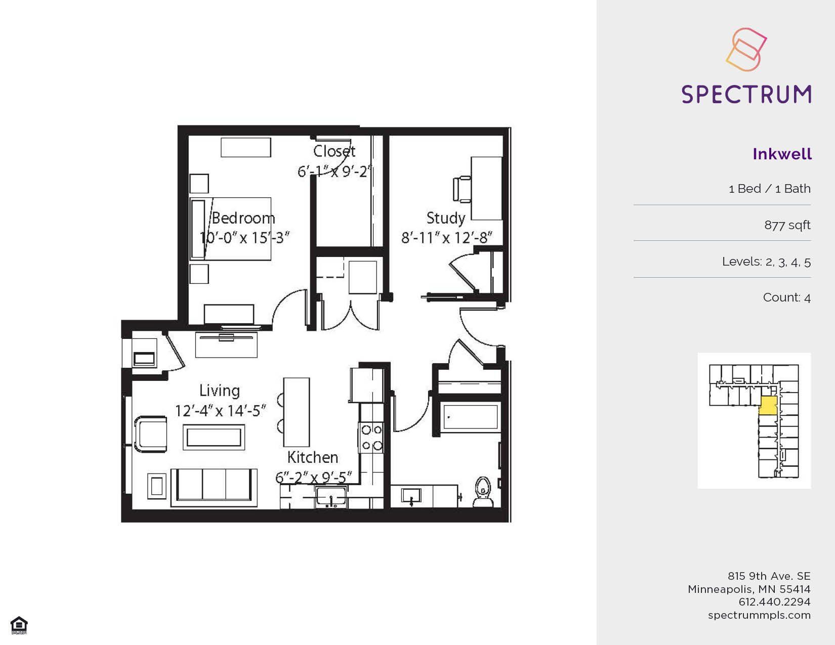 Floor plan for Spectrum Minneapolis