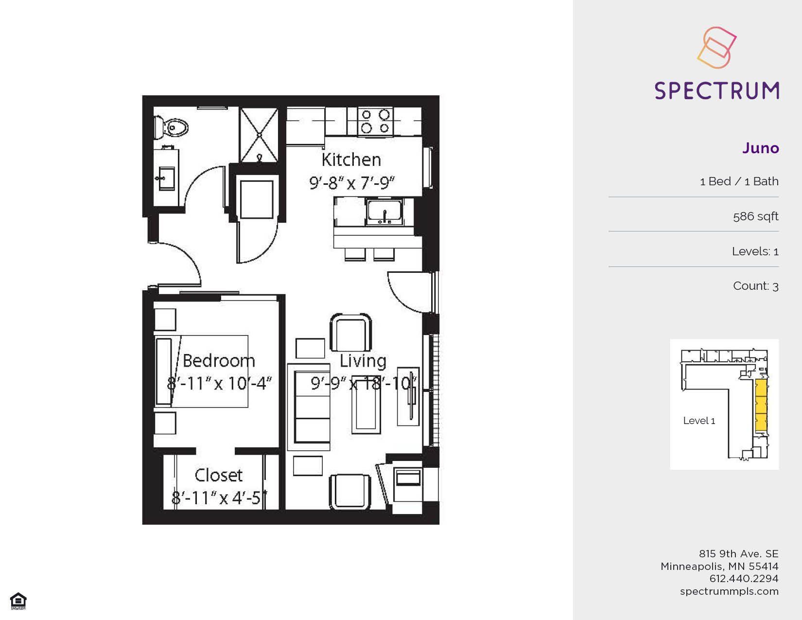 Floor plan for Spectrum Minneapolis