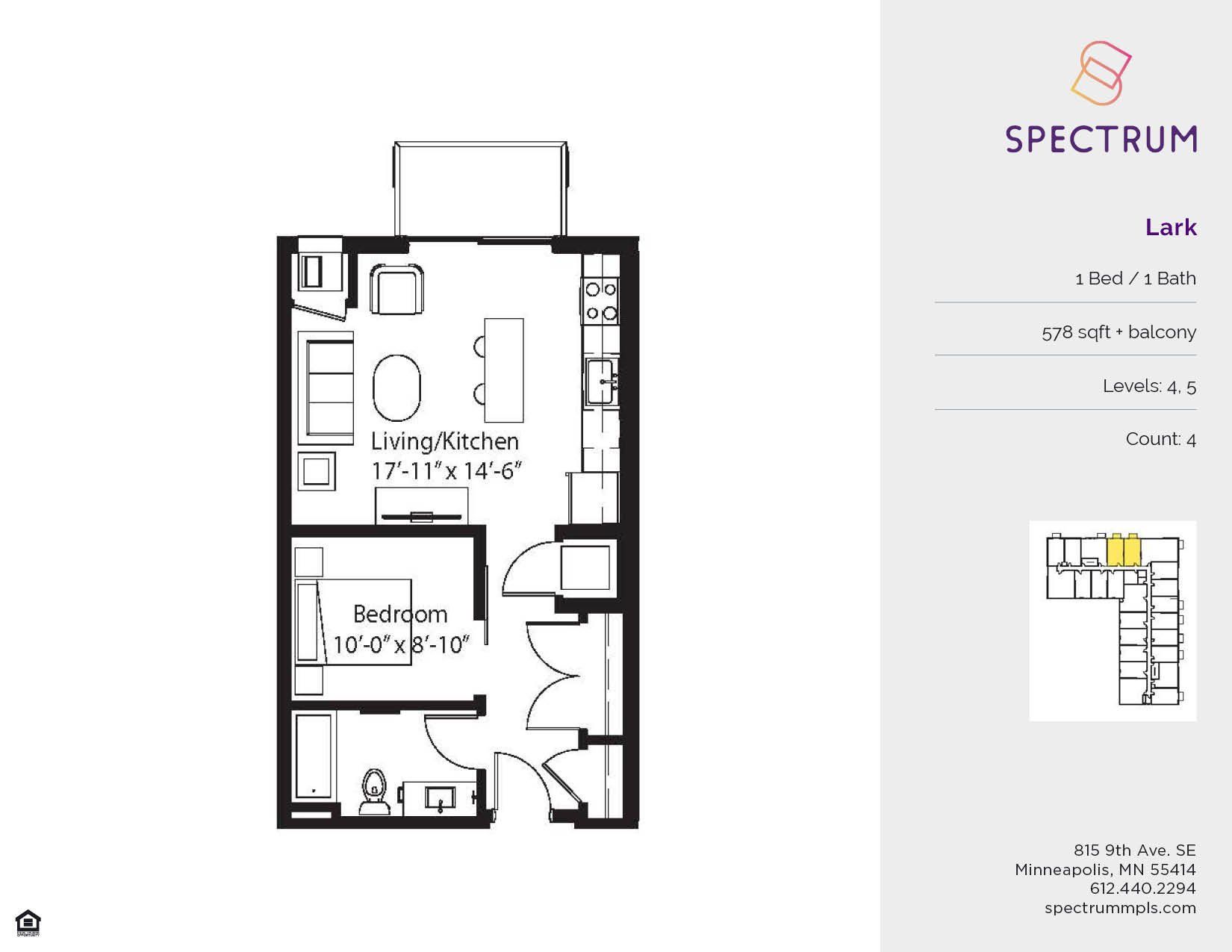 Floor plan for Spectrum Minneapolis