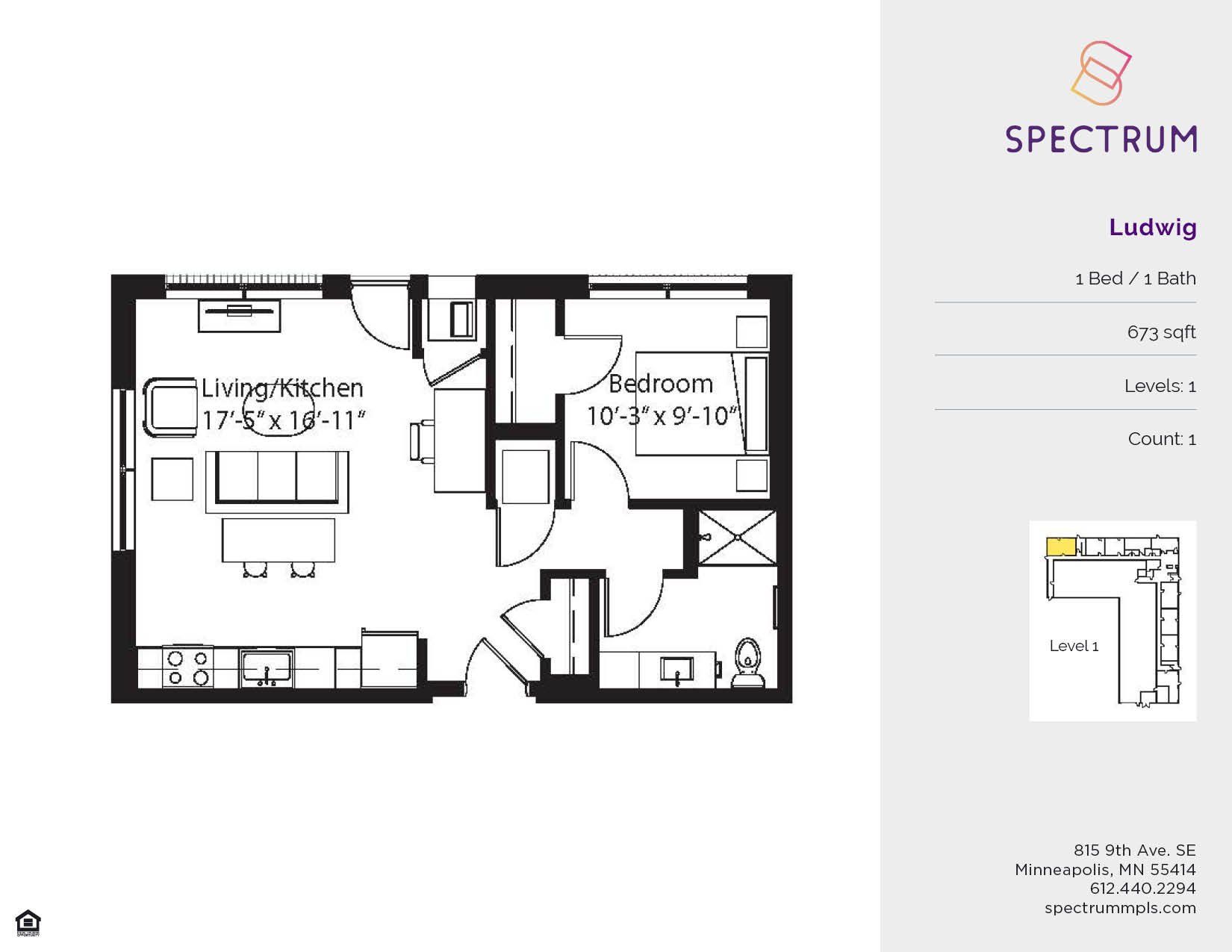 Floor plan for Spectrum Minneapolis
