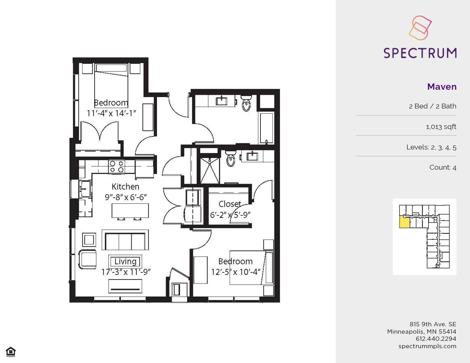 Floor plan for Spectrum Minneapolis