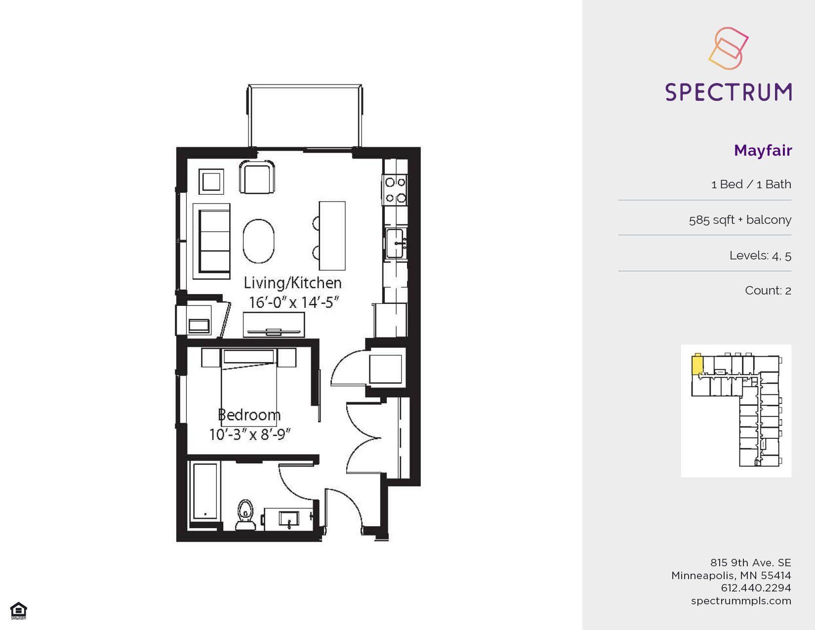 Floor plan for Spectrum Minneapolis