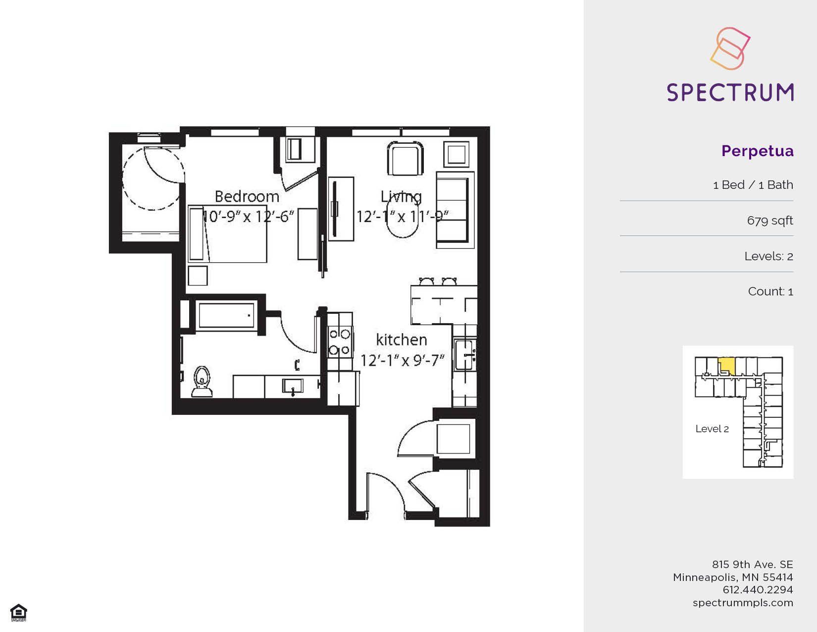 Floor plan for Spectrum Minneapolis