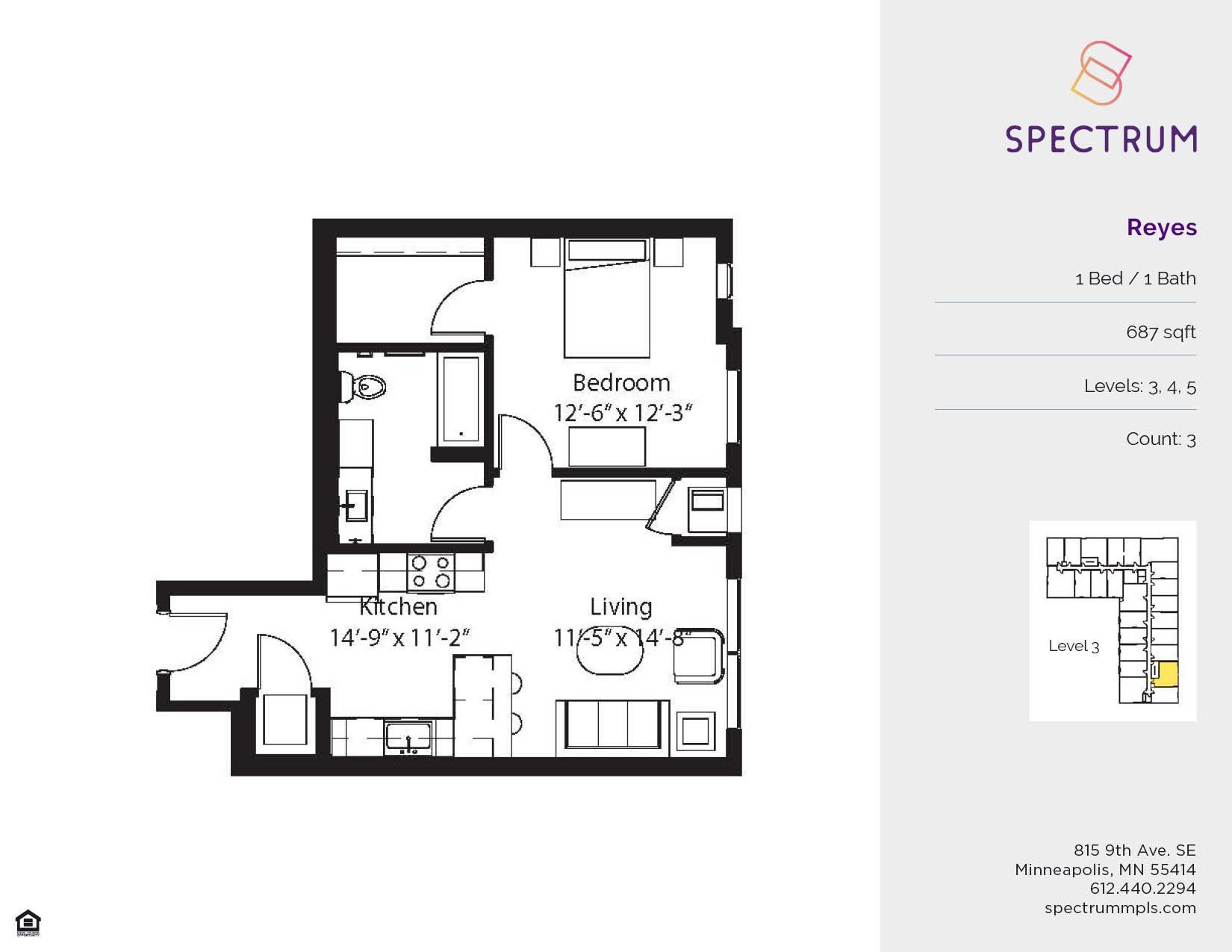 Floor plan for Spectrum Minneapolis