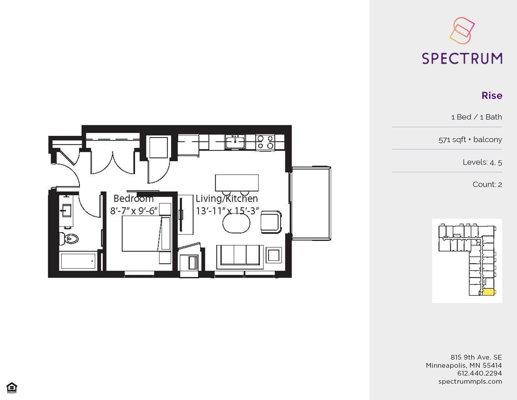 Floor plan for Spectrum Minneapolis