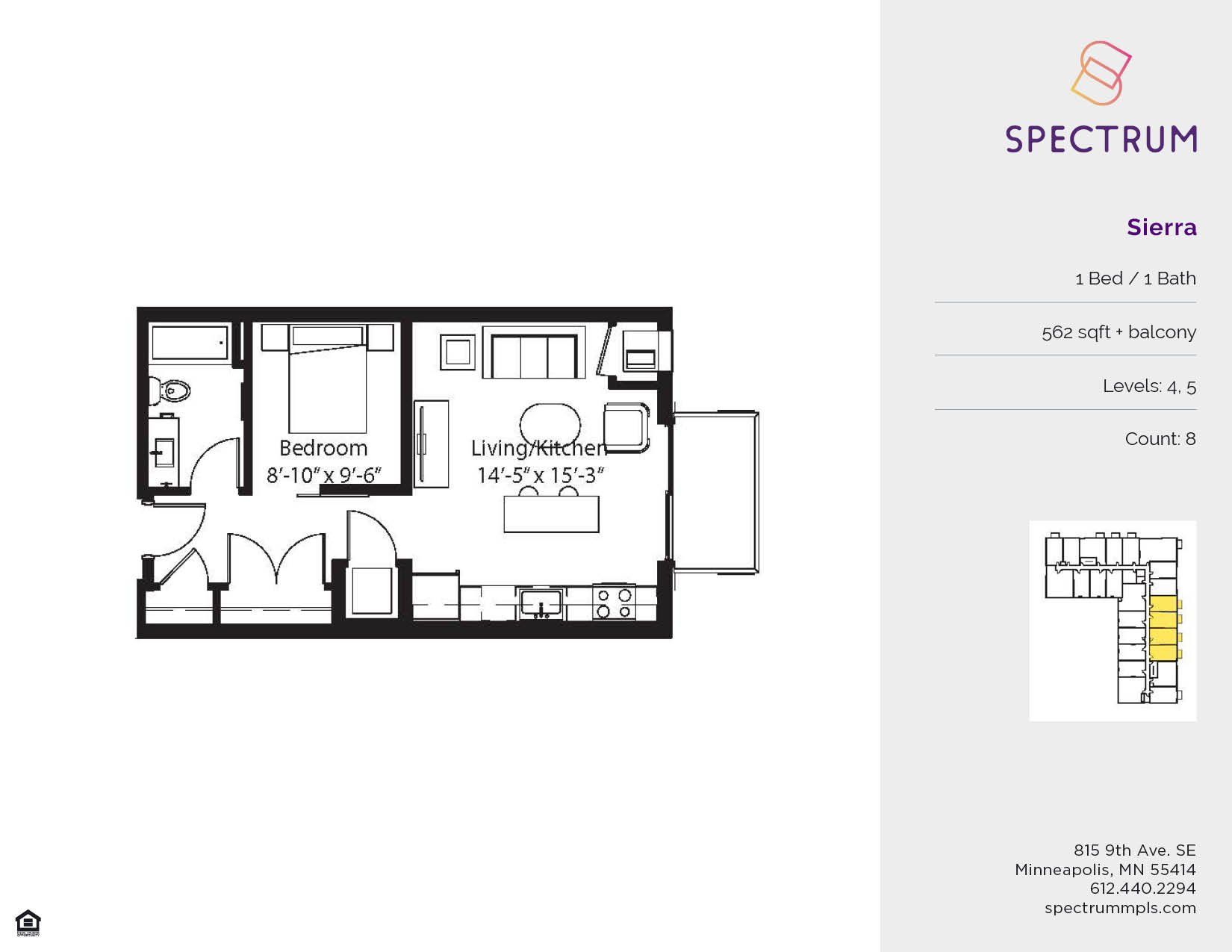 Floor plan for Spectrum Minneapolis