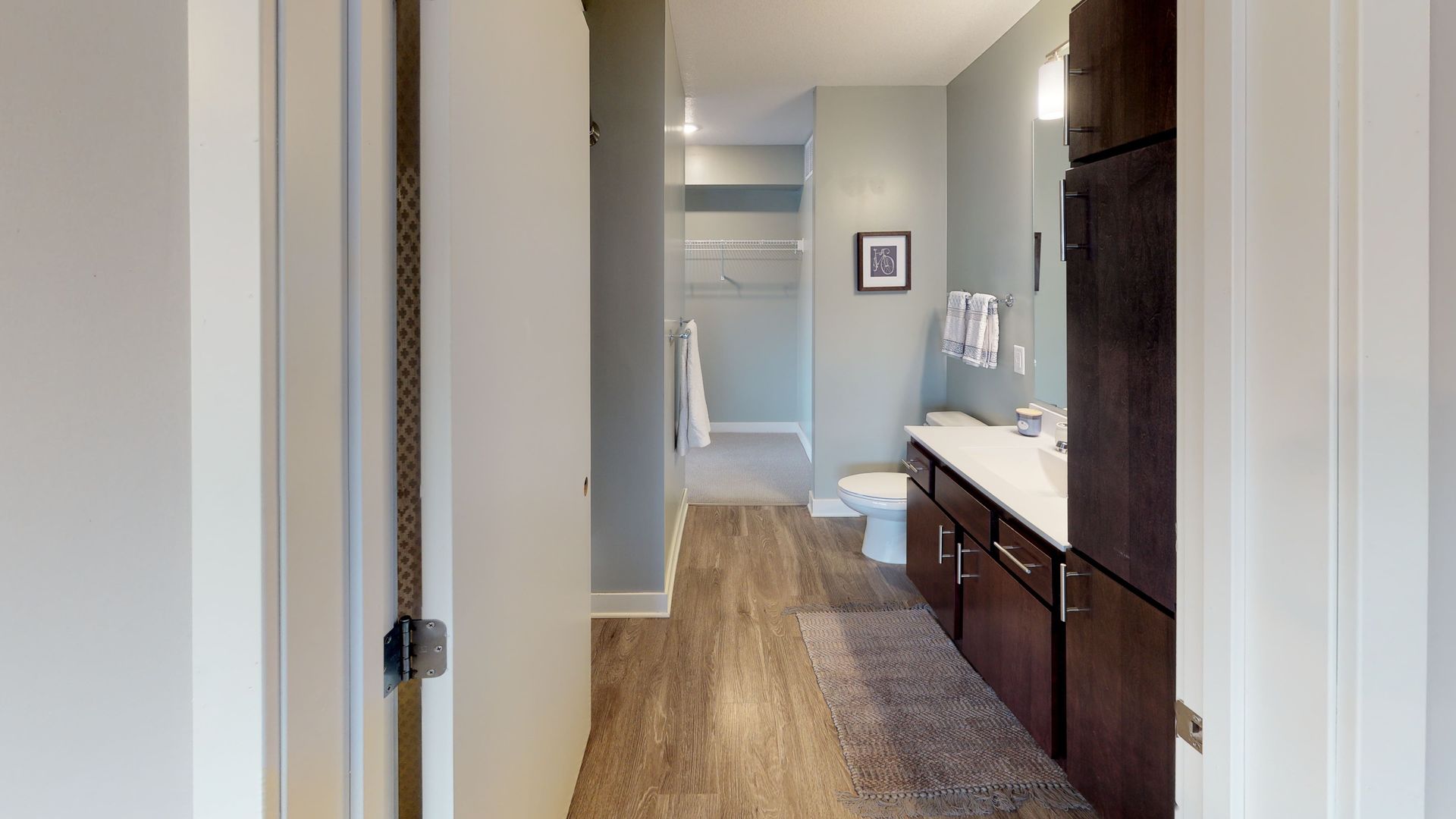 Bathroom with large sink at Spectrum apartments and townhomes in Minneapolis