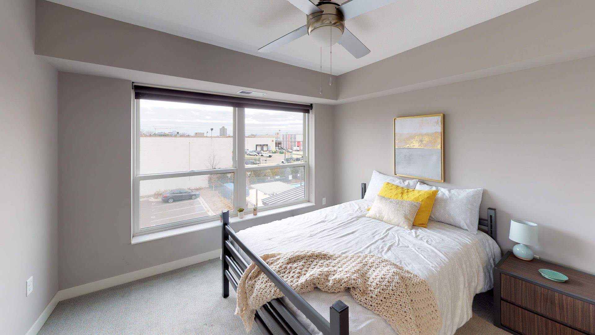Bedroom at Spectrum apartments and townhomes in Minneapolis
