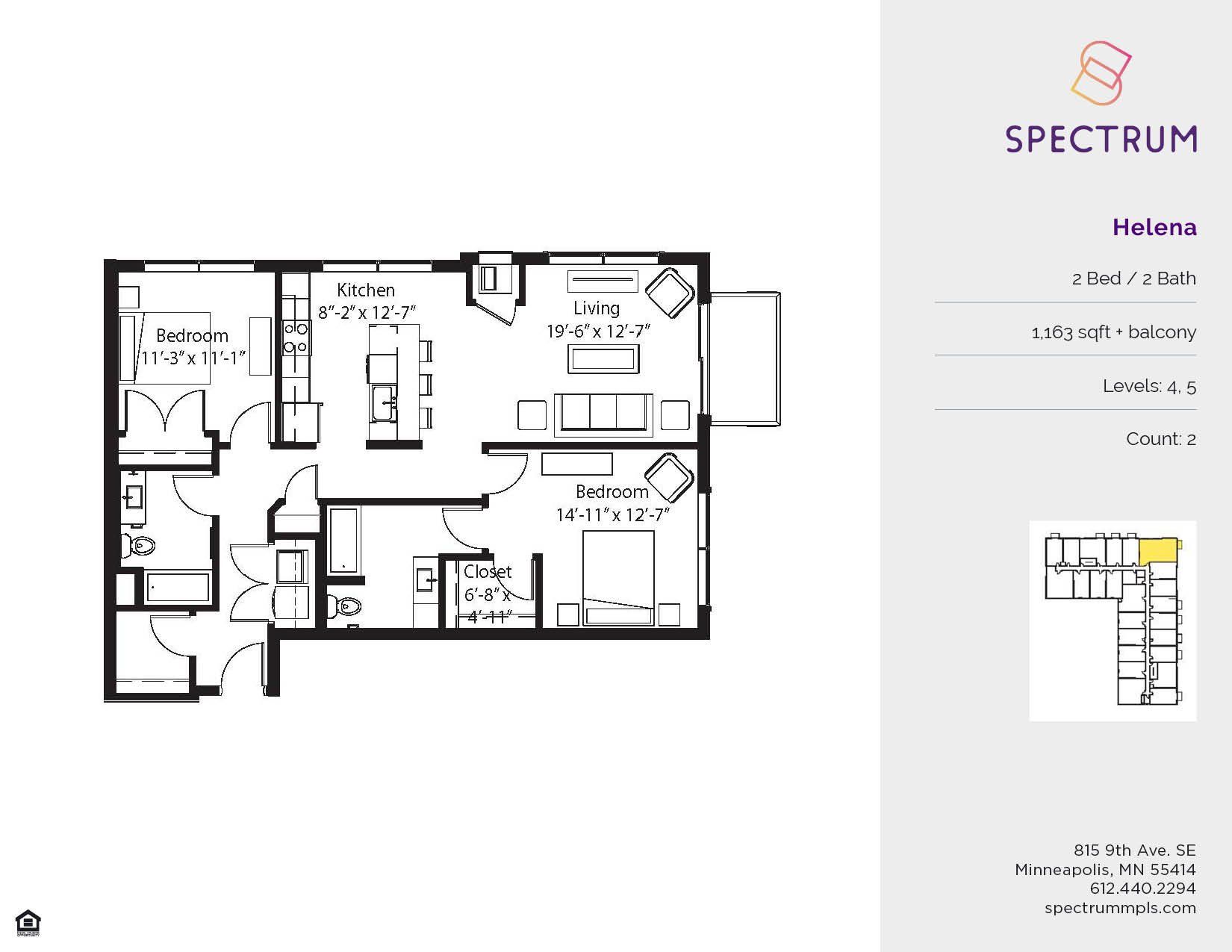 Floor plan for Spectrum Minneapolis