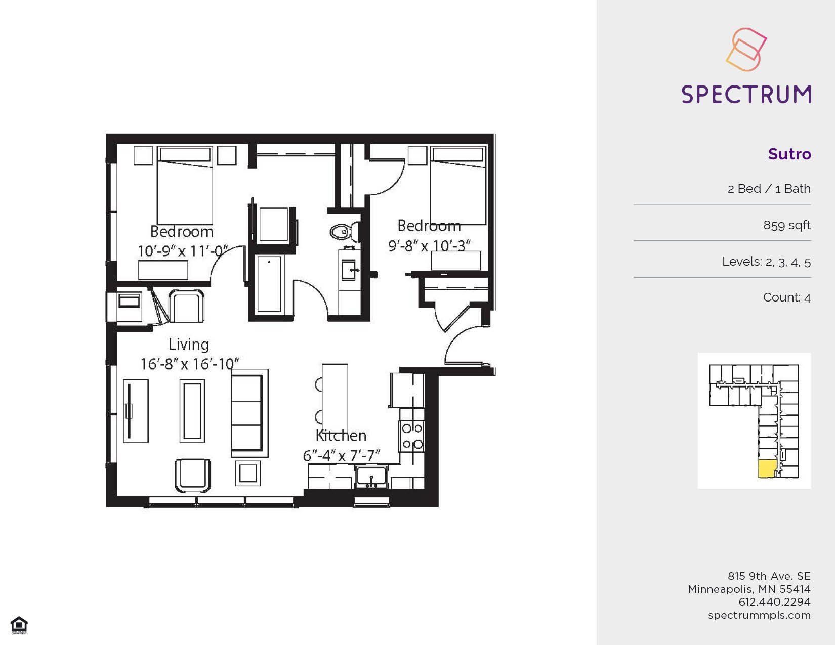 Floor plan for Spectrum Minneapolis
