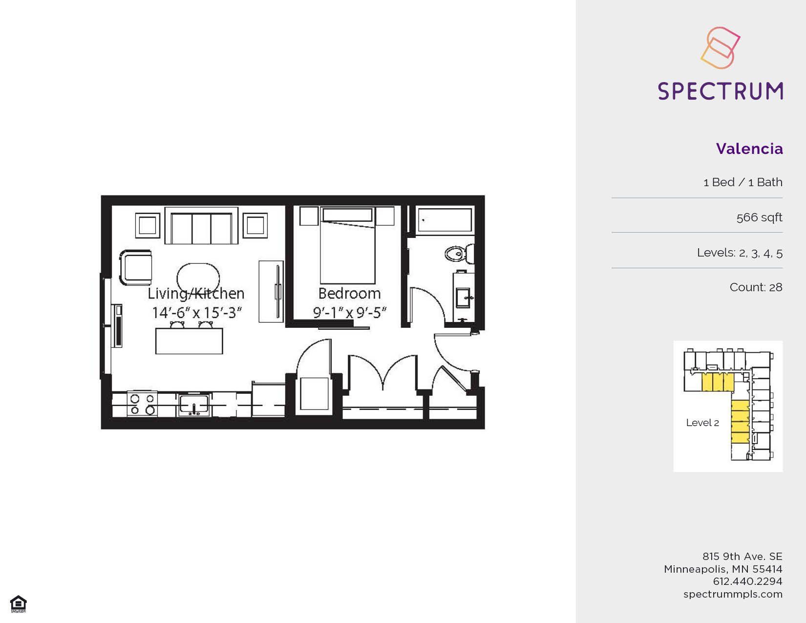 Floor plan for Spectrum Minneapolis