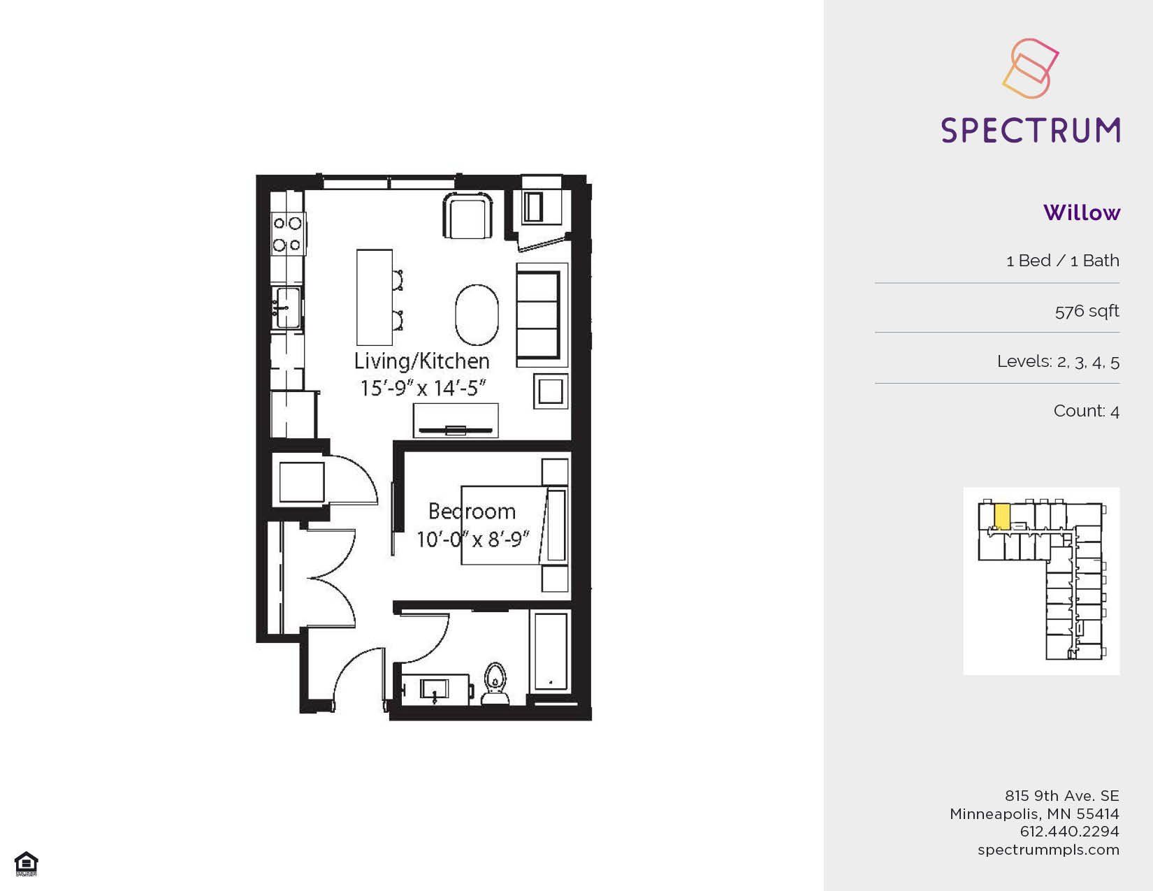 Floor plan for Spectrum Minneapolis