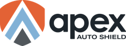 Logo of Apex Auto Shield: orange, blue, and gray geometric shapes with the company name.