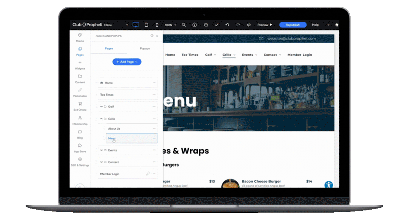 Club Prophet Website Management