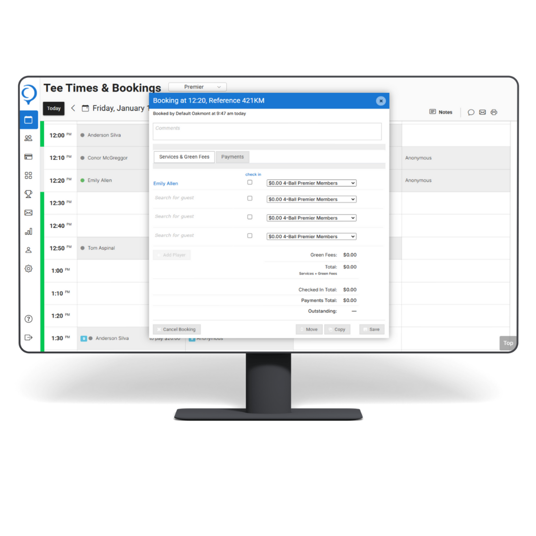 A monitor displays a