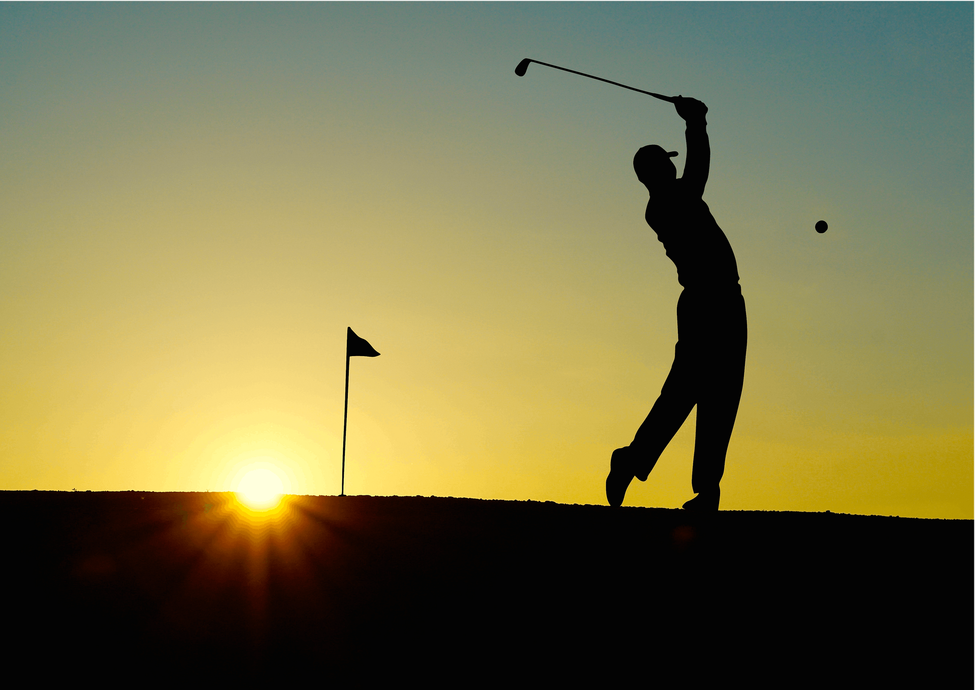 outline of a man golfing