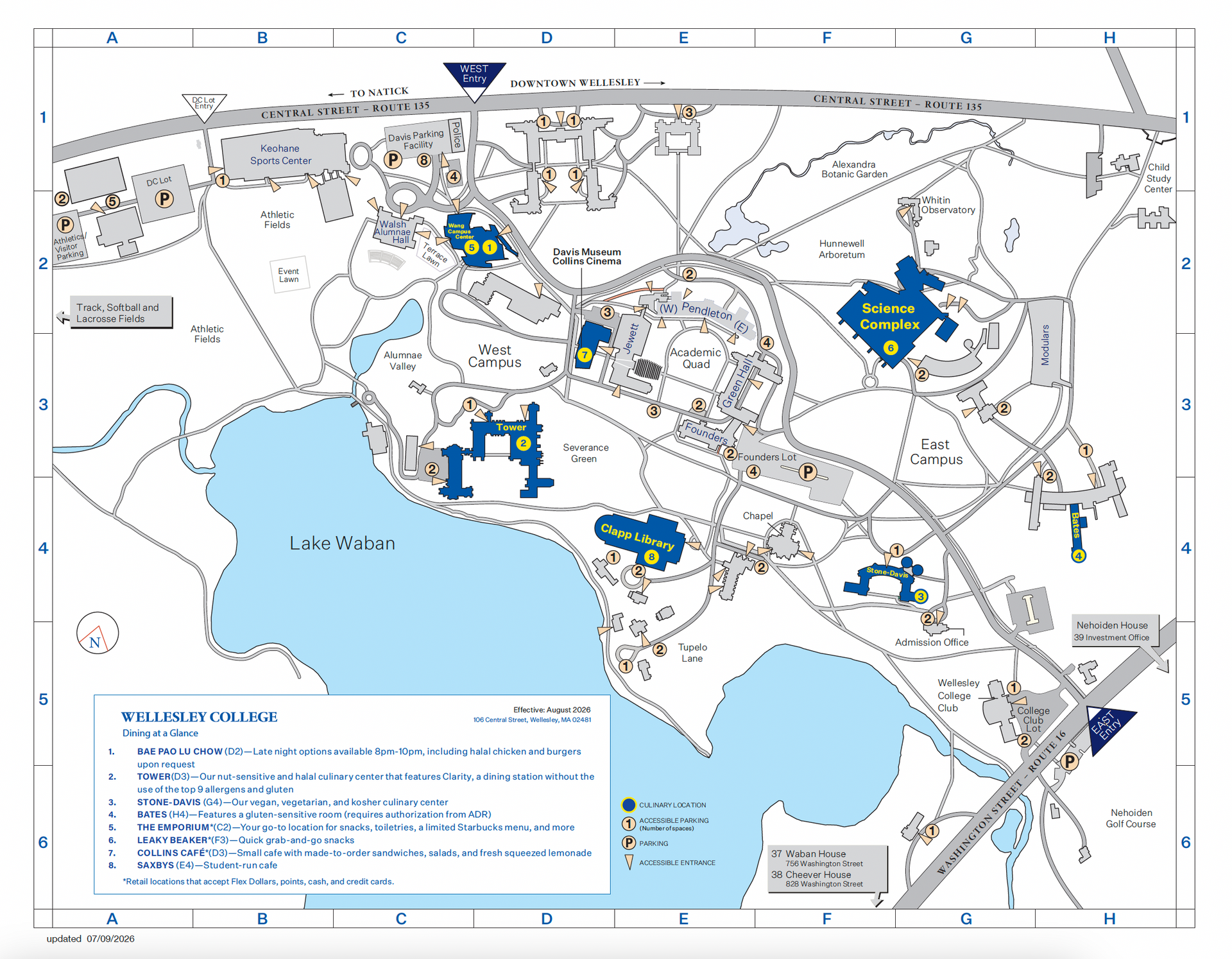 Wellesley College Dining Map
