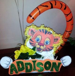 A picture of a tiger with the name addison on it