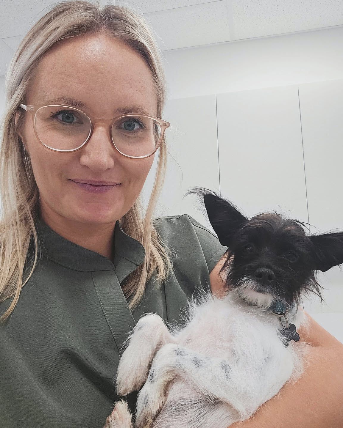 A Woman Holding a Small Dog — The Neighbourhood Vet in Tewantin, QLD