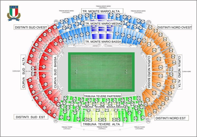 The plan of stadio olimpico in rome