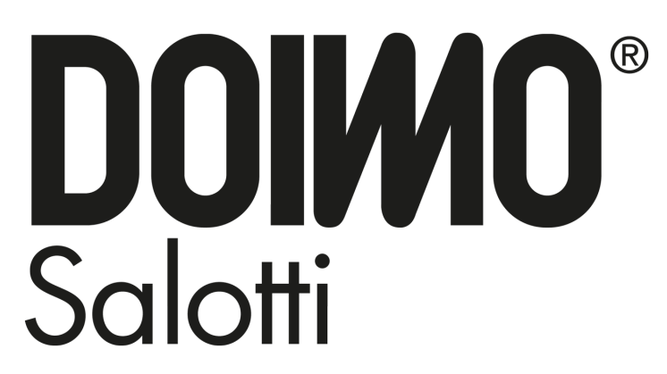 Logo DOIMO Salotti in testo nero su sfondo bianco