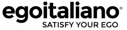 Logo di Egoitaliano in nero con lo slogan “SATISFY YOUR EGO” sottostante.