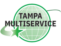 Tampa Multiservice logo with green globe, star, and bold black text