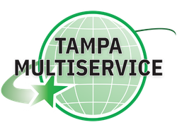 Tampa Multiservice logo with green globe, star, and bold black text