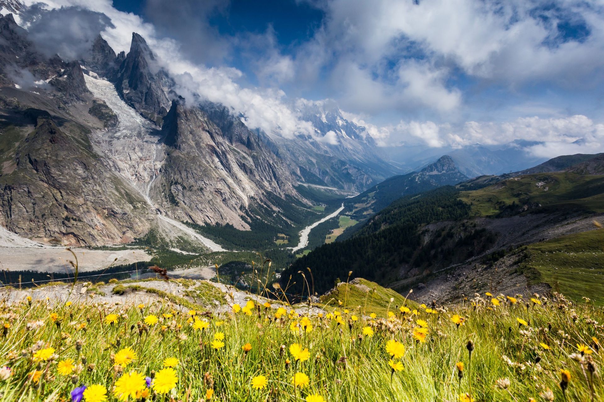 Cloud filling the valley below the Col de la Seigne on the Tour du Mont Blanc