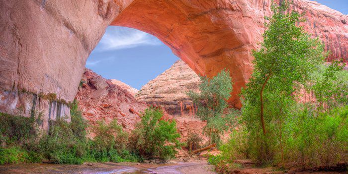 A huge, orange stone arch in Utah